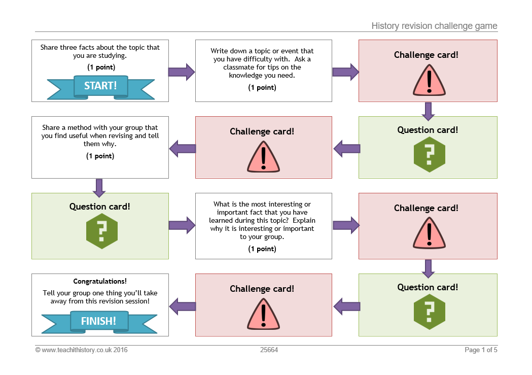 History revision challenge game