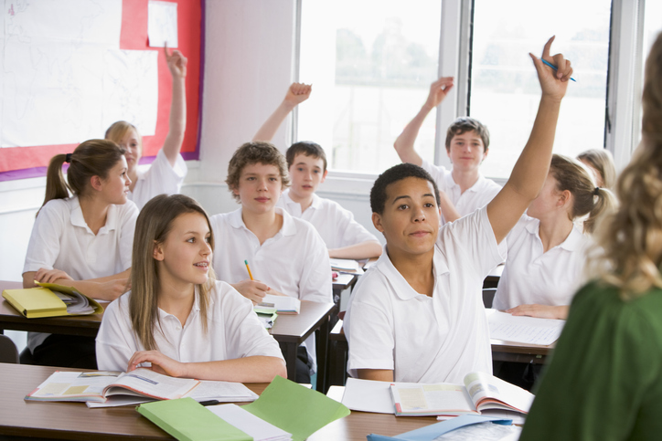 Engaged students in a classroom