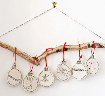 Upcycled Felt Baubles from Pillar Box Blue