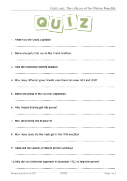 Image of quick quiz: the collapse of the Weimar Republic resource