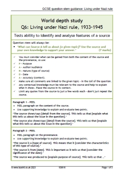 GCSE question stem guidance: Living under Nazi rule