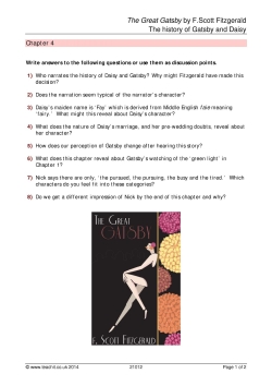 The history of Gatsby and Daisy The history of Gatsby and Daisy
